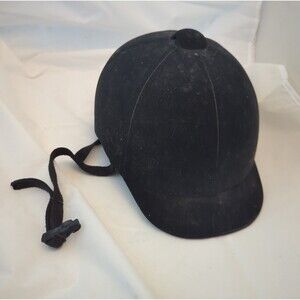 Equestrian International Riding Helmet Black Velvet Size M
